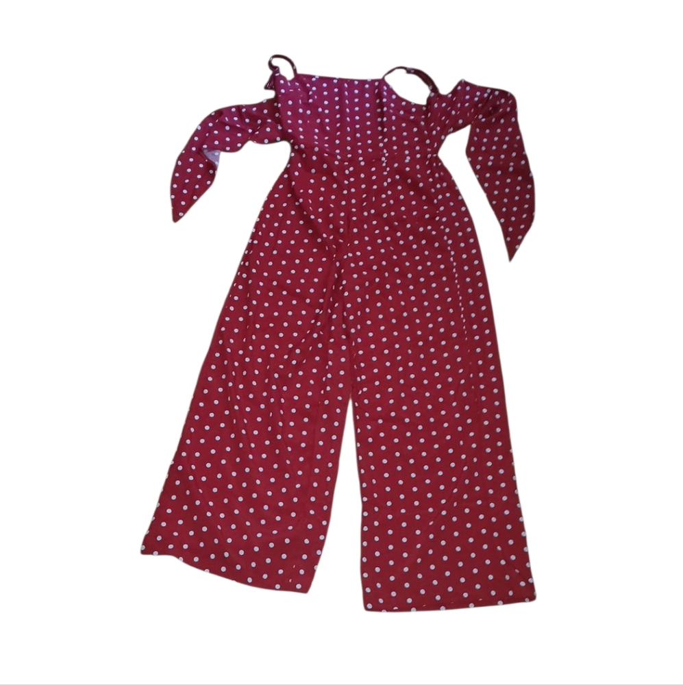 Polka Dot Off-Shoulder Jumpsuit
